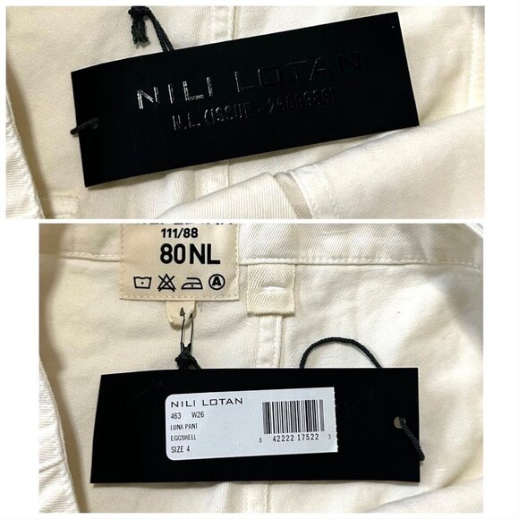Nili Lotan Luna Pants, Size 4, Eggshell-white, Cotton/Linen, NWT $355 - Picture 6 of 14